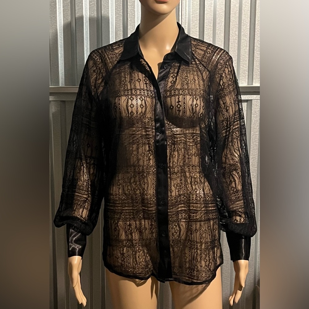 Jason Wu Black Sheer Lace size S Blouse Shirt NewWTag WX50896-001-6PA Date Night
